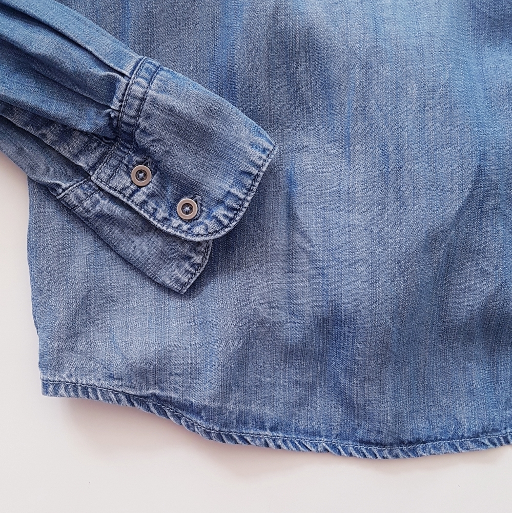 BUFFALO Blue Faded Front Button Denim Shirt - Picture 5 of 10